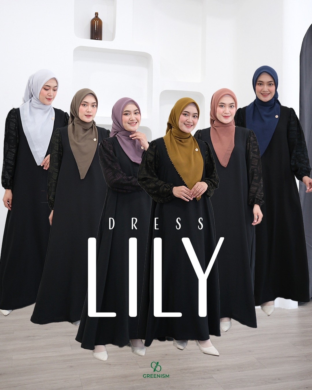 GREENISM - Lily Dress Yoris Polyester | Busui friendly Gamis Daily