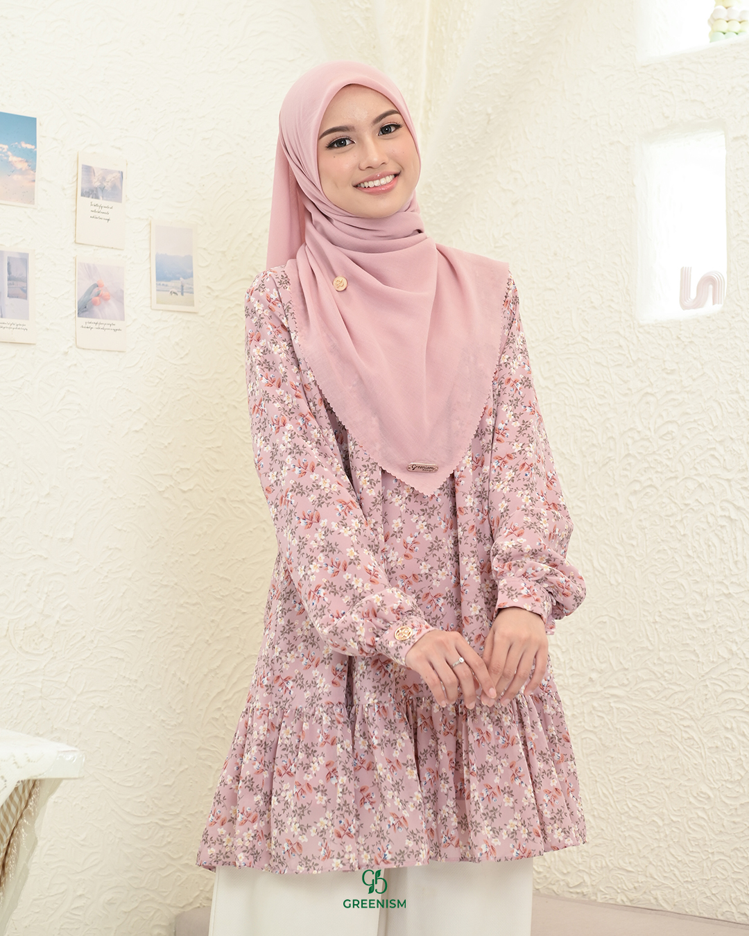 GREENISM - Ralia Tunik Ceruti Motif | Busui friendly Gamis Daily