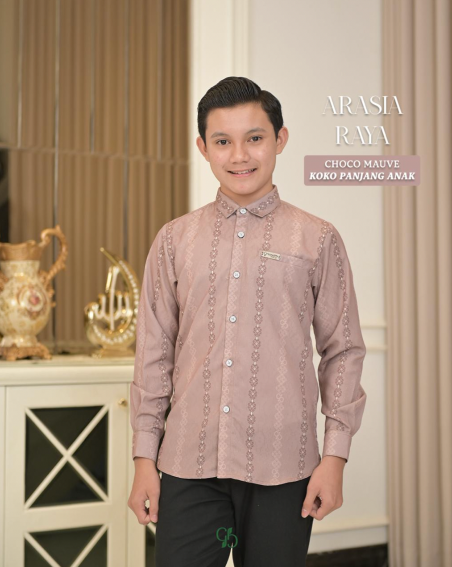 GREENISM - (All Colours) Arasia Raya Gamis Koko Anak Lengan Panjang | Baju Atasan Wanita Terbaru | Gamis Lebaran 2026 Model Gamis Terbaru