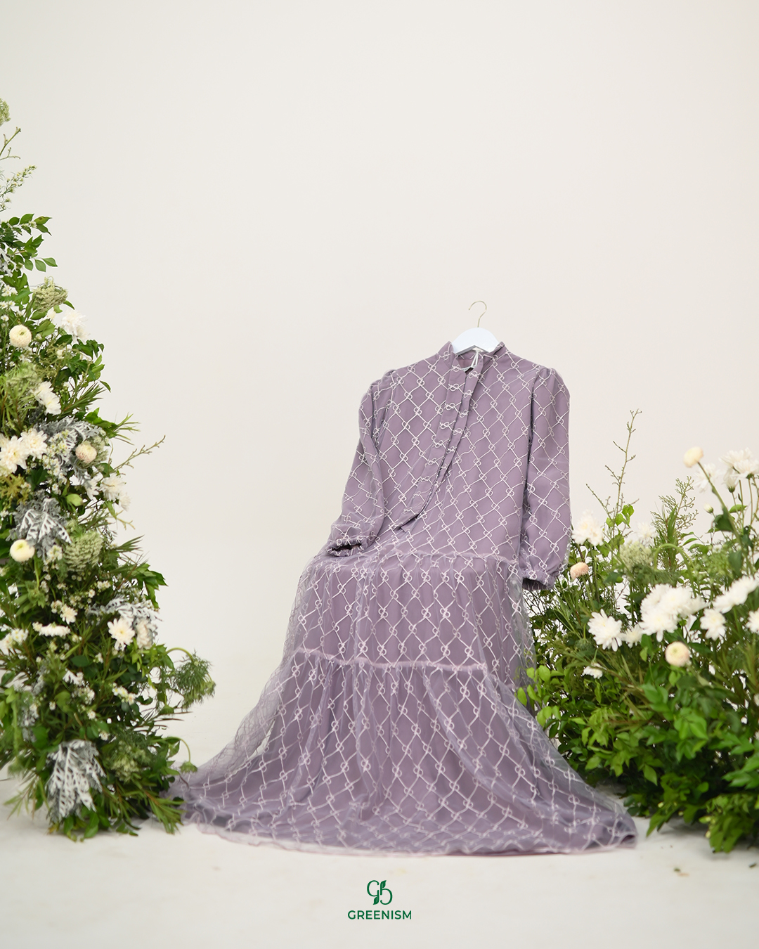 GREENISM - Rukaya Dress Carera Lace Bordir | Busui friendly Gamis Daily