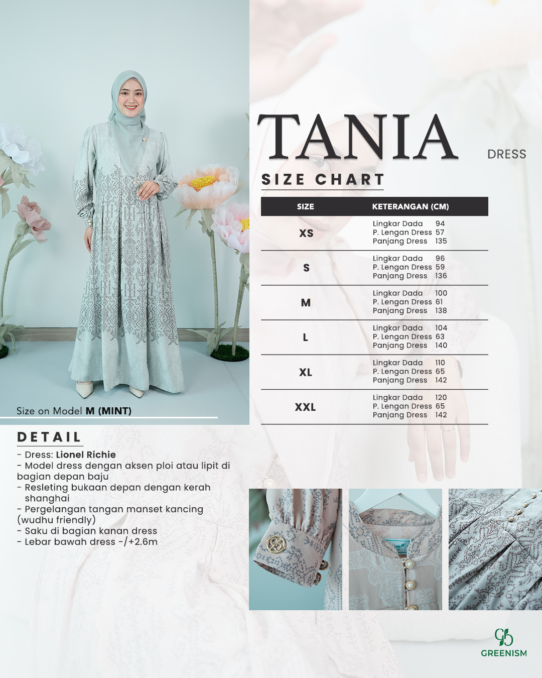GREENISM - Tania Dress Lionel Richie | Busui friendly Gamis Daily