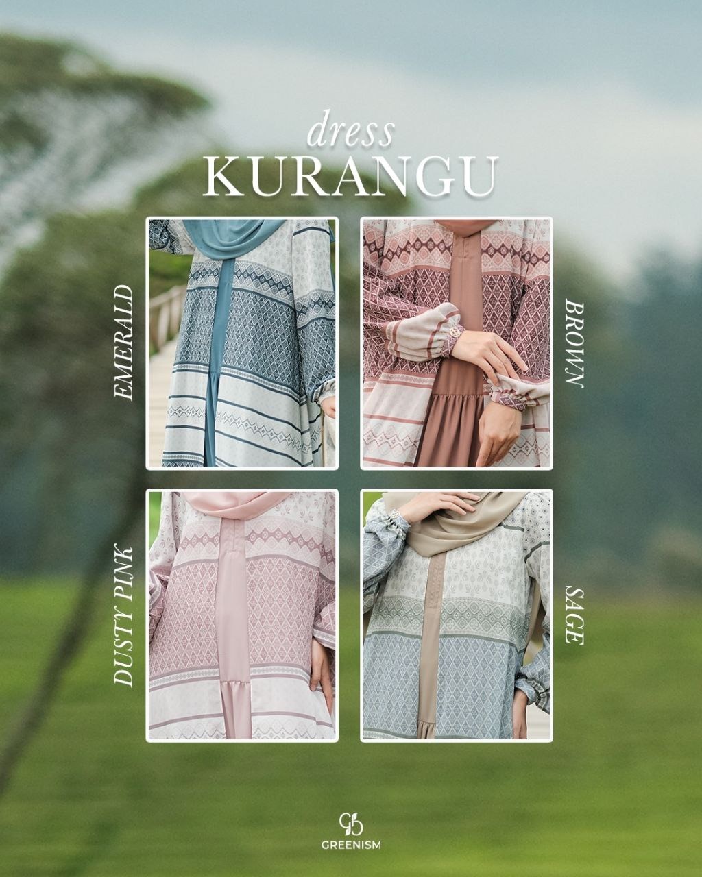 GREENISM - KURANGU DRESS I READY STOOCK