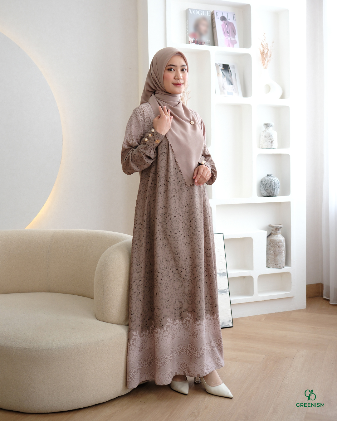 GREENISM - Viara Dress Lionel Richie | Busui friendly Gamis Daily