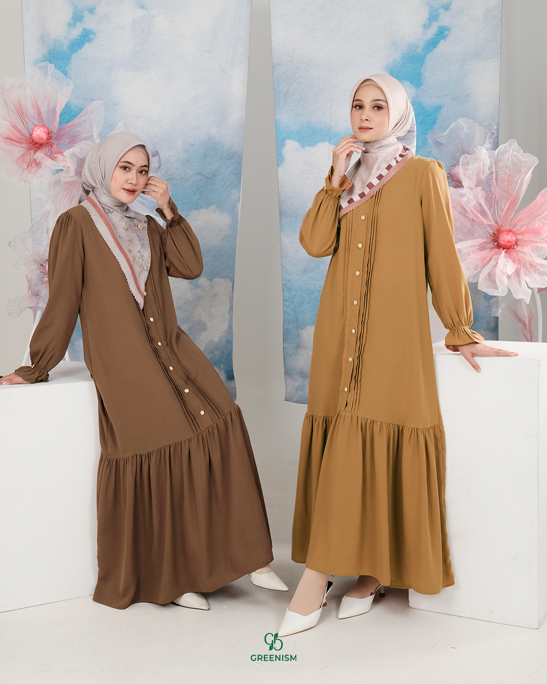 GREENISM - Nazela Dress Carera | Busui friendly Gamis Daily