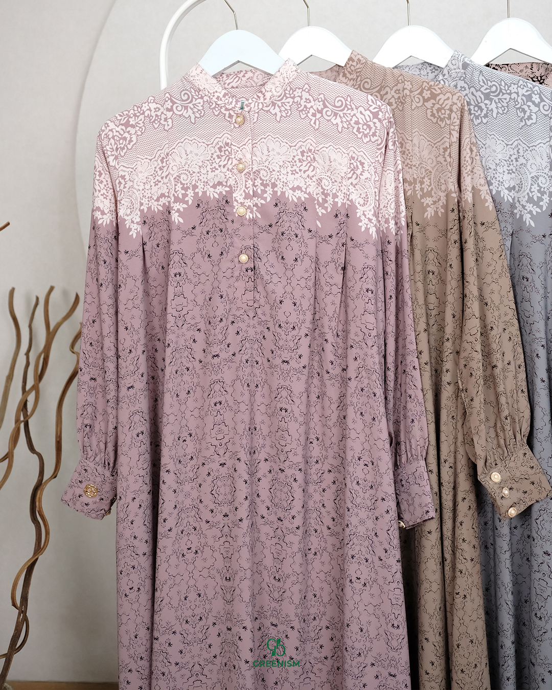 GREENISM - Viara Dress Lionel Richie | Busui friendly Gamis Daily