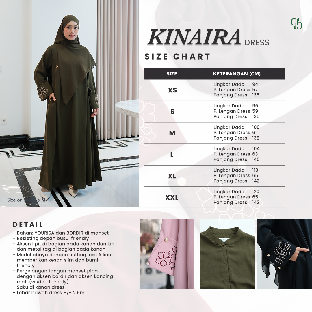GREENISM - KINAIRA ABAYA I ABAYA WANITA MUSLIM PREMIUM I GAMIS ABAYA BUSANA MUSLIM ELEGAN