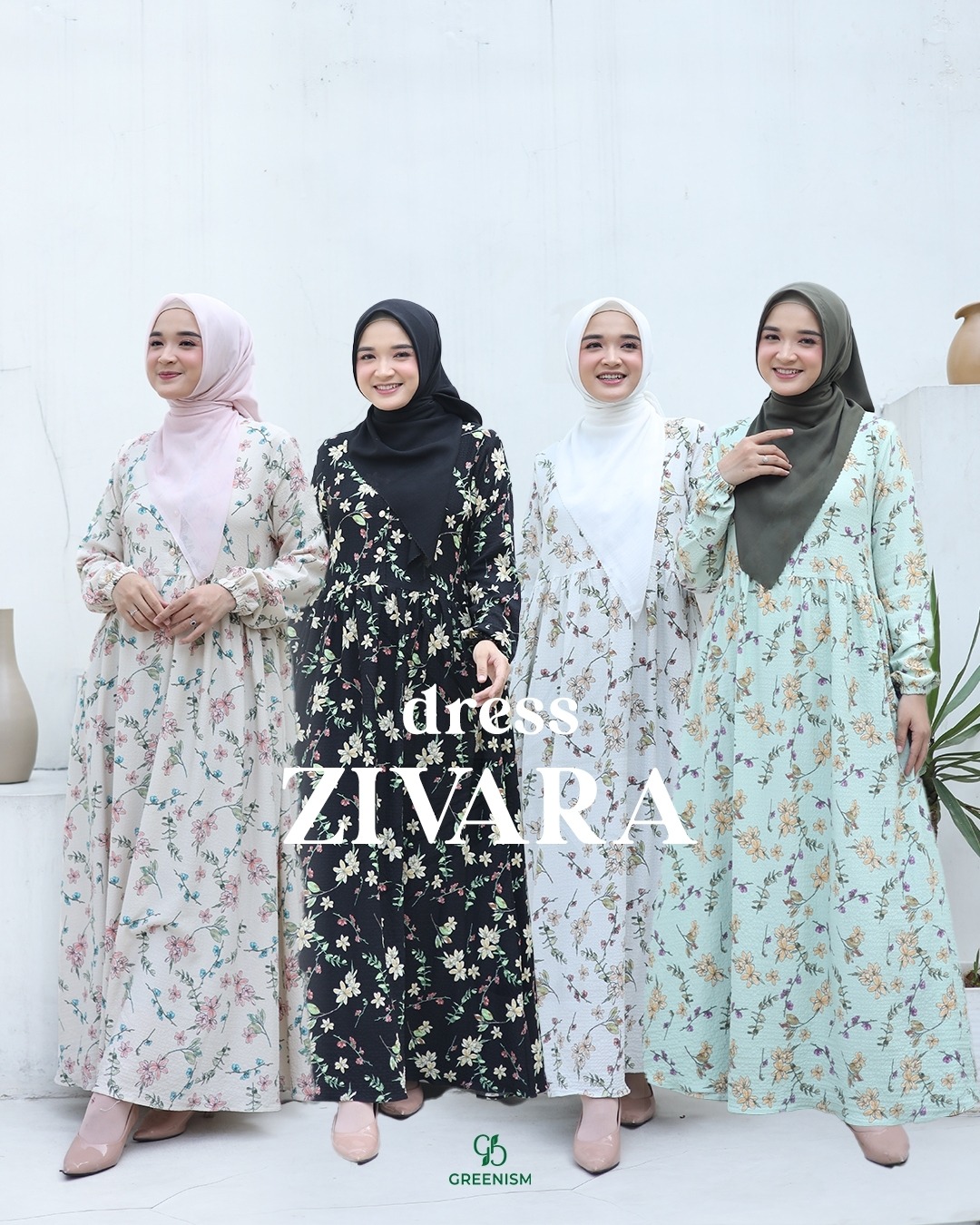 GREENISM - Zivara Dress Katun  | Busui friendly Gamis Daily