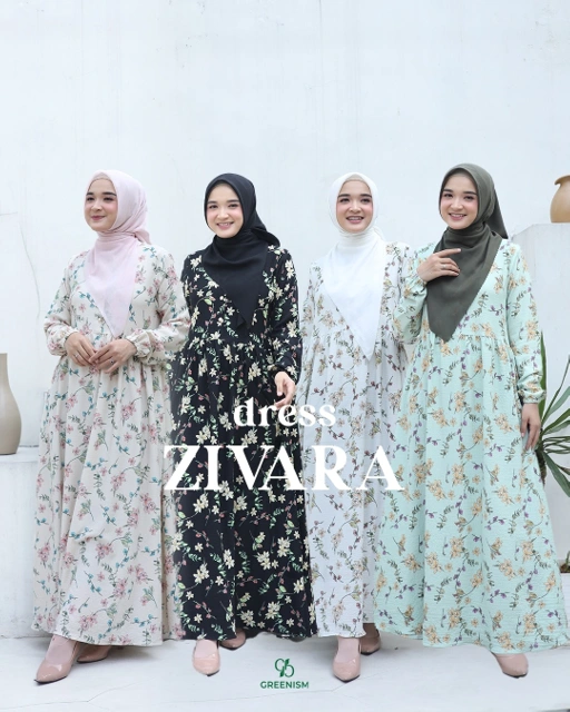 Image of GREENISM - Zivara Dress Katun  | Busui friendly Gamis Daily
