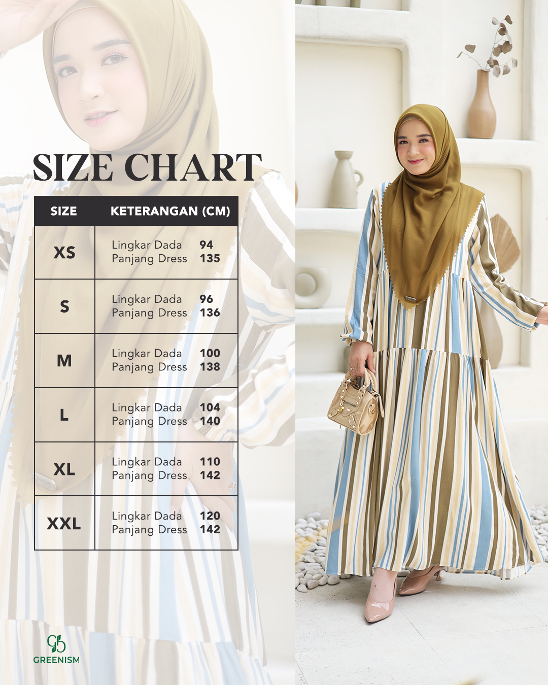 GREENISM - Ghadira Dress Rayon Viscose | Busui friendly Gamis Daily