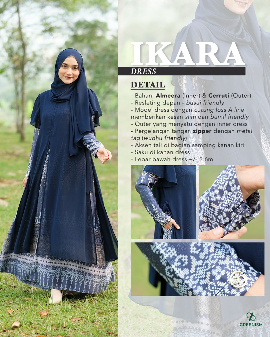 GREENISM - Ikara Dress | Busui friendly Gamis Daily