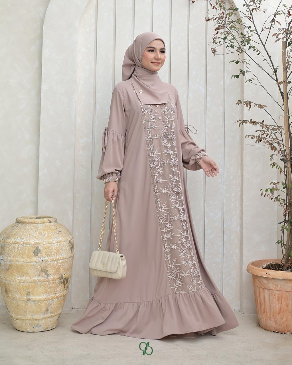 GREENISM - Shanari Dress Marbela Bordir | Busui friendly Gamis Daily