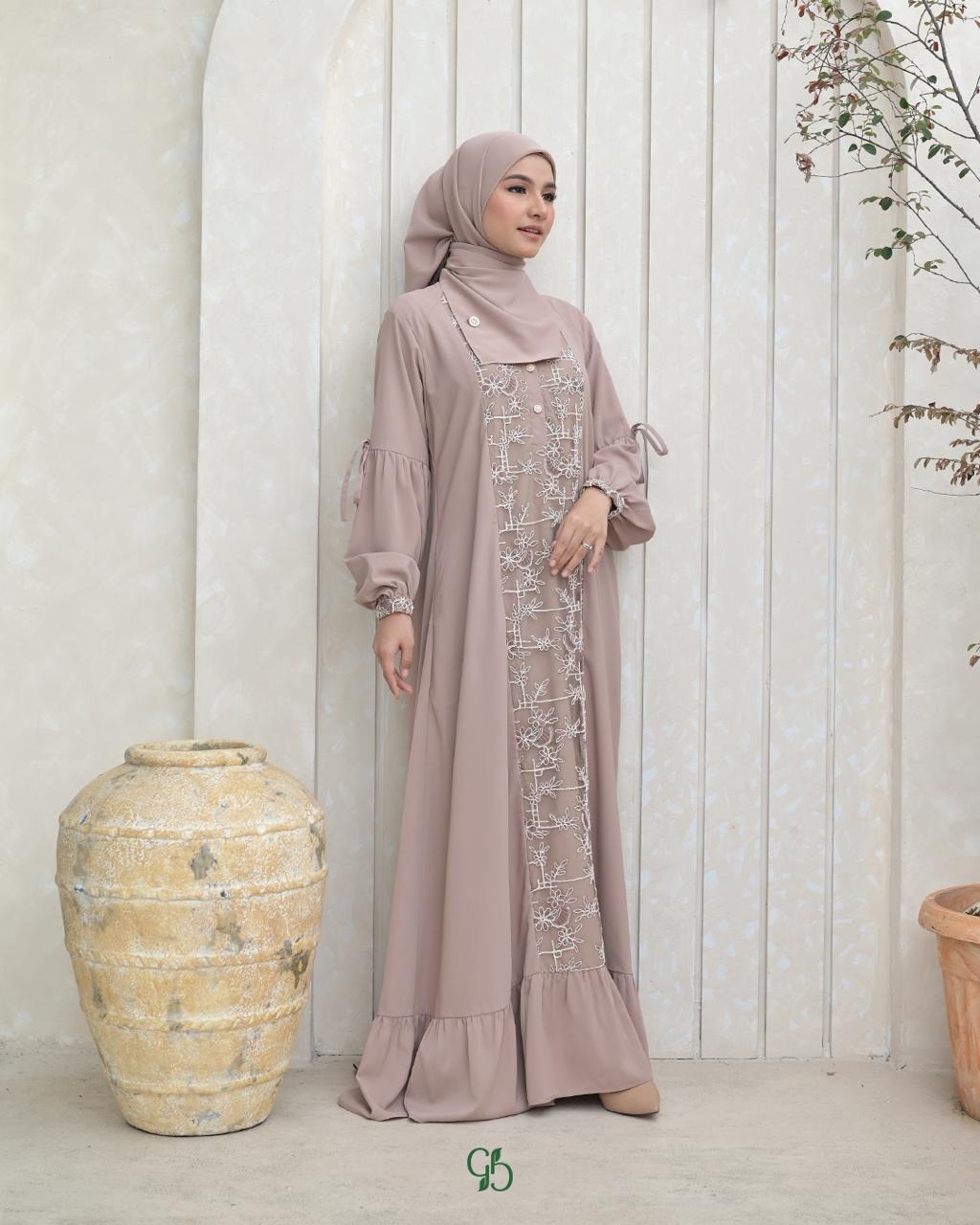 GREENISM - Shanari Dress Marbela Bordir | Busui friendly Gamis Daily