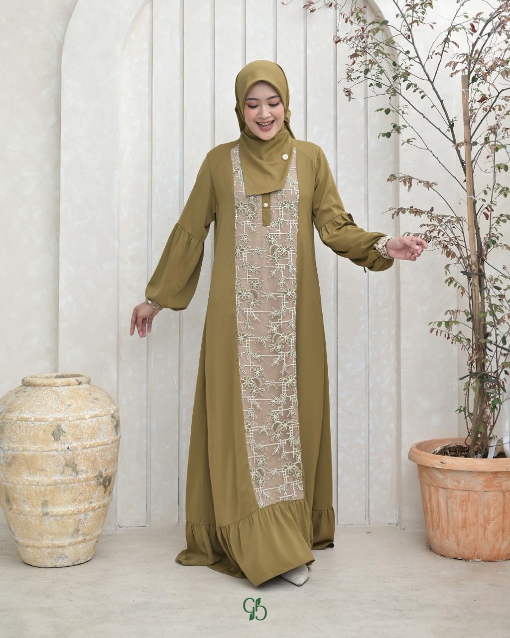 GREENISM - Shanari Dress Marbela Bordir | Busui friendly Gamis Daily