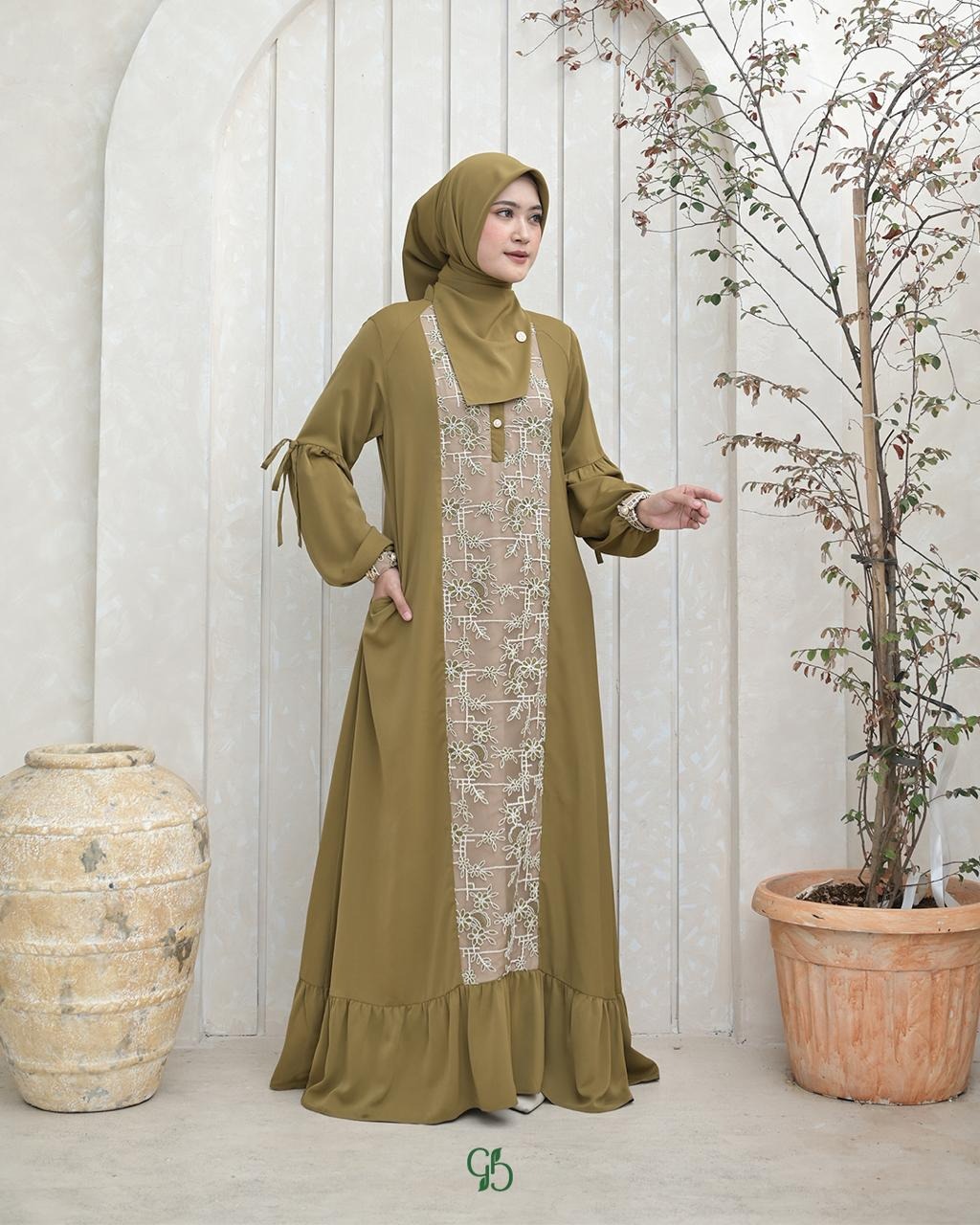 GREENISM - Shanari Dress Marbela Bordir | Busui friendly Gamis Daily