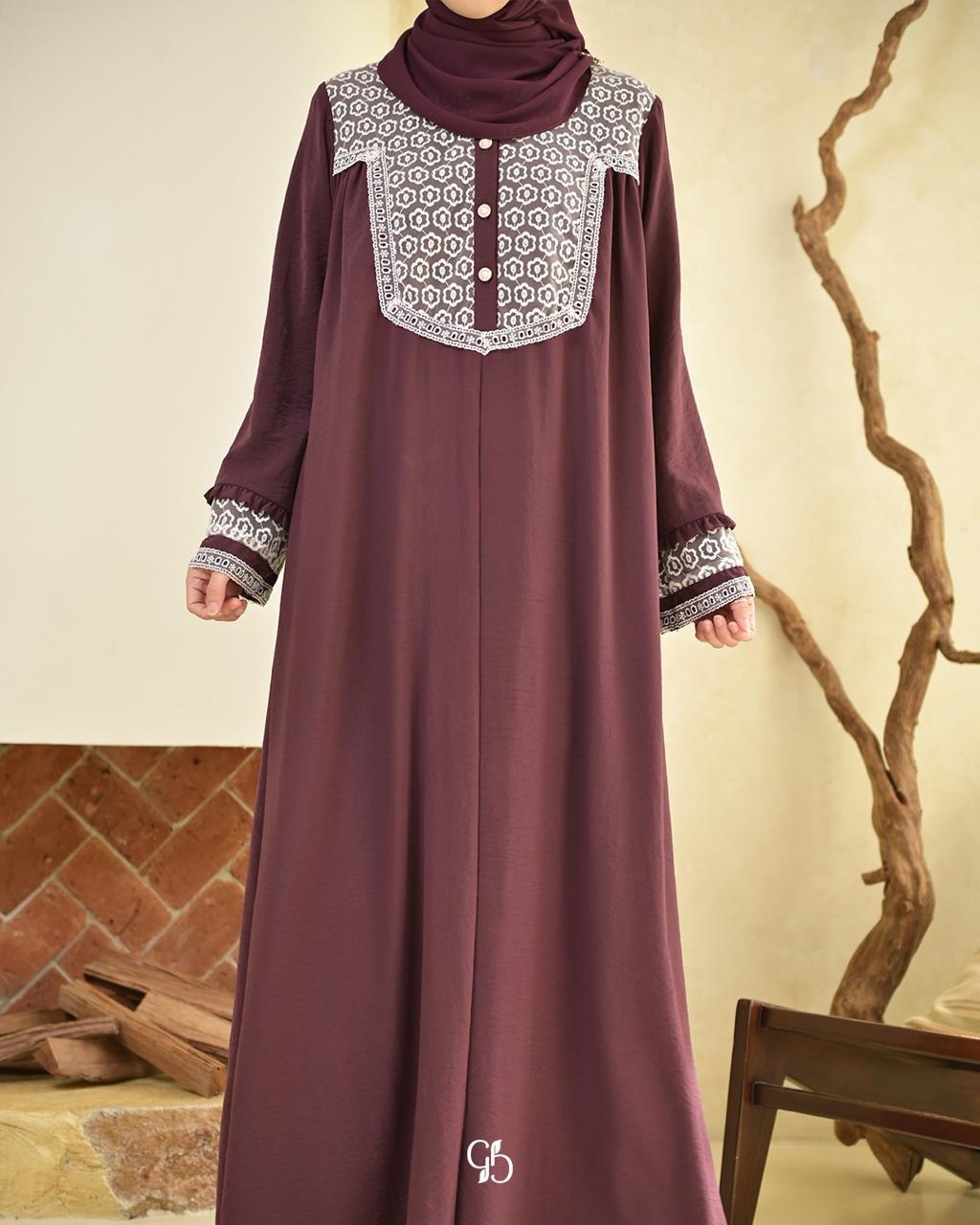 GREENISM - Nilan Dress Naeem flowy | Busui friendly Gamis Daily