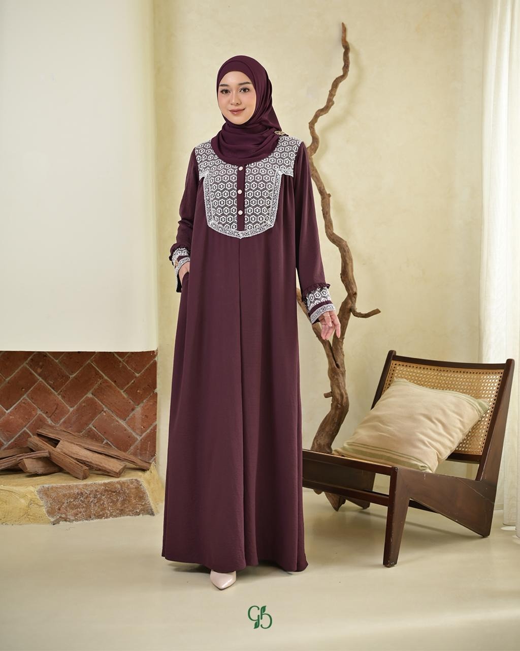 GREENISM - Nilan Dress Naeem flowy | Busui friendly Gamis Daily