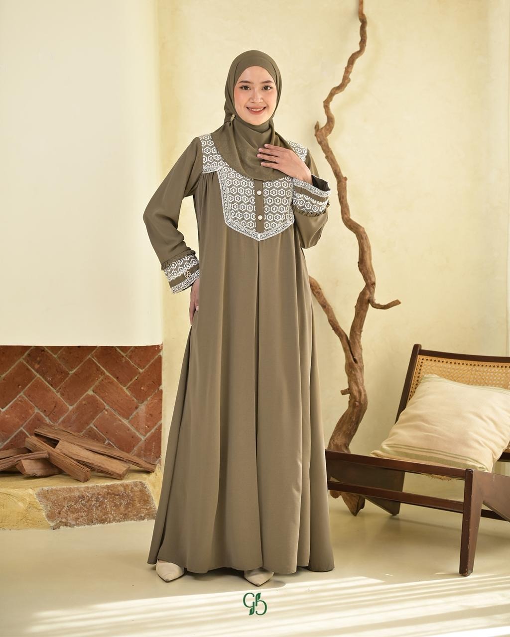 GREENISM - Nilan Dress Naeem flowy | Busui friendly Gamis Daily