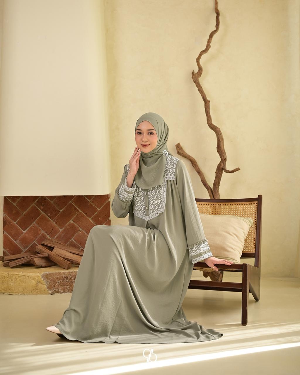 GREENISM - Nilan Dress Naeem flowy | Busui friendly Gamis Daily