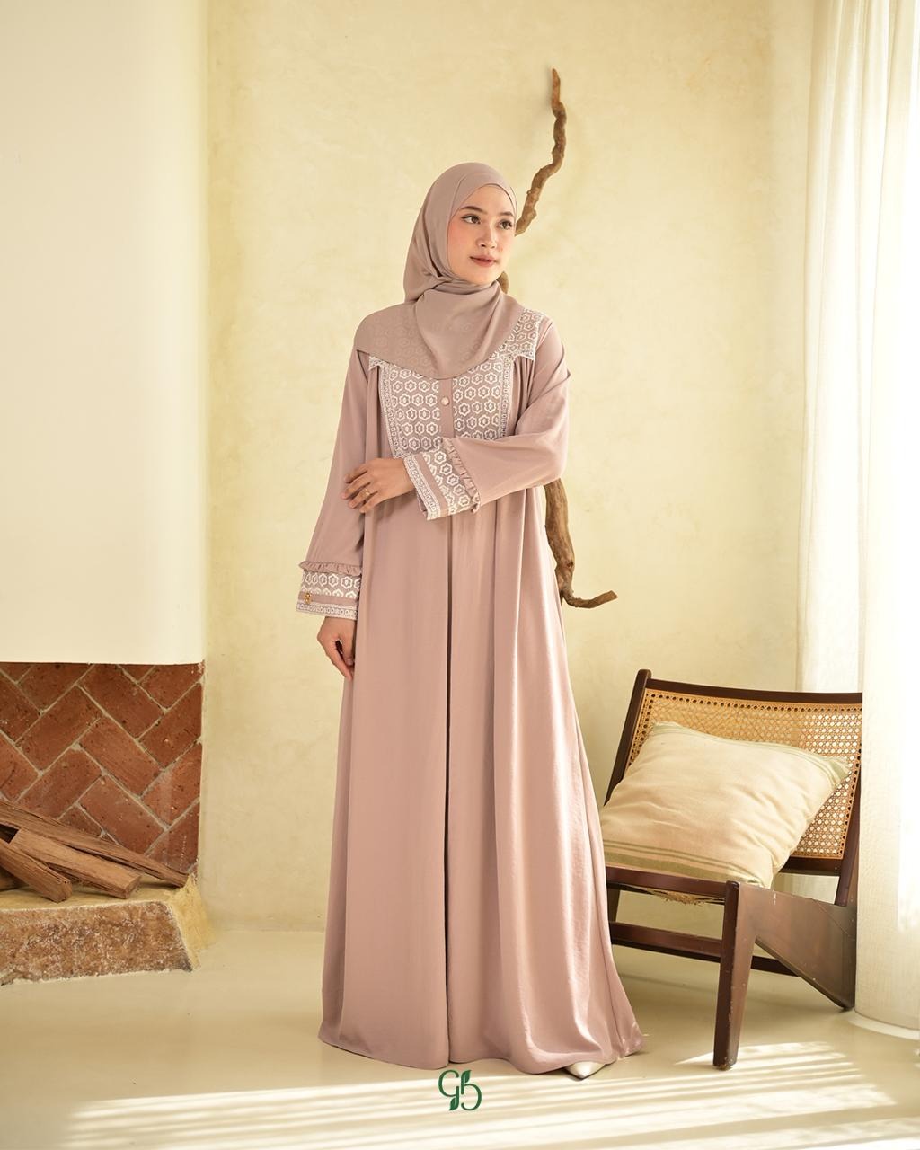 GREENISM - Nilan Dress Naeem flowy | Busui friendly Gamis Daily