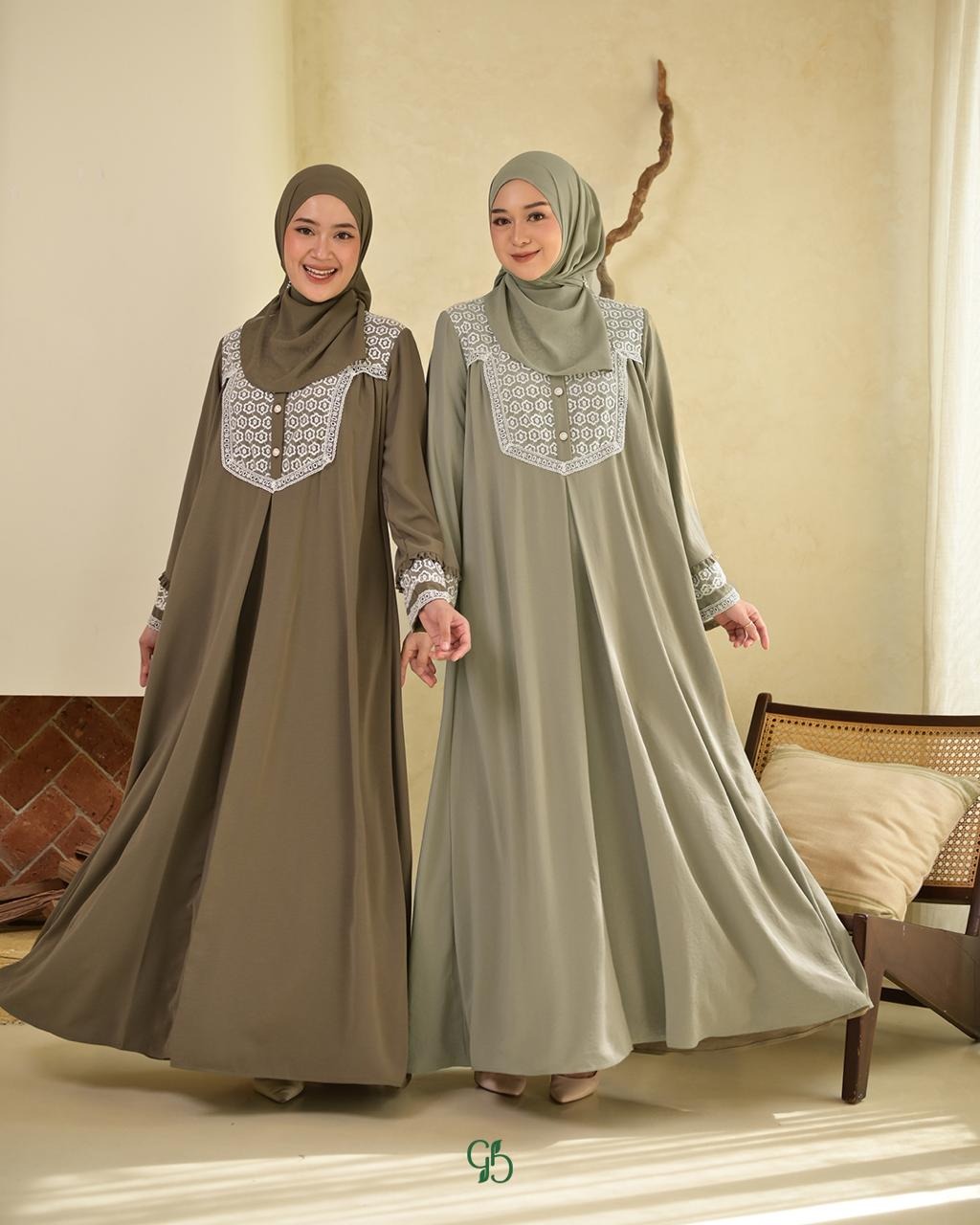 GREENISM - Nilan Dress Naeem flowy | Busui friendly Gamis Daily