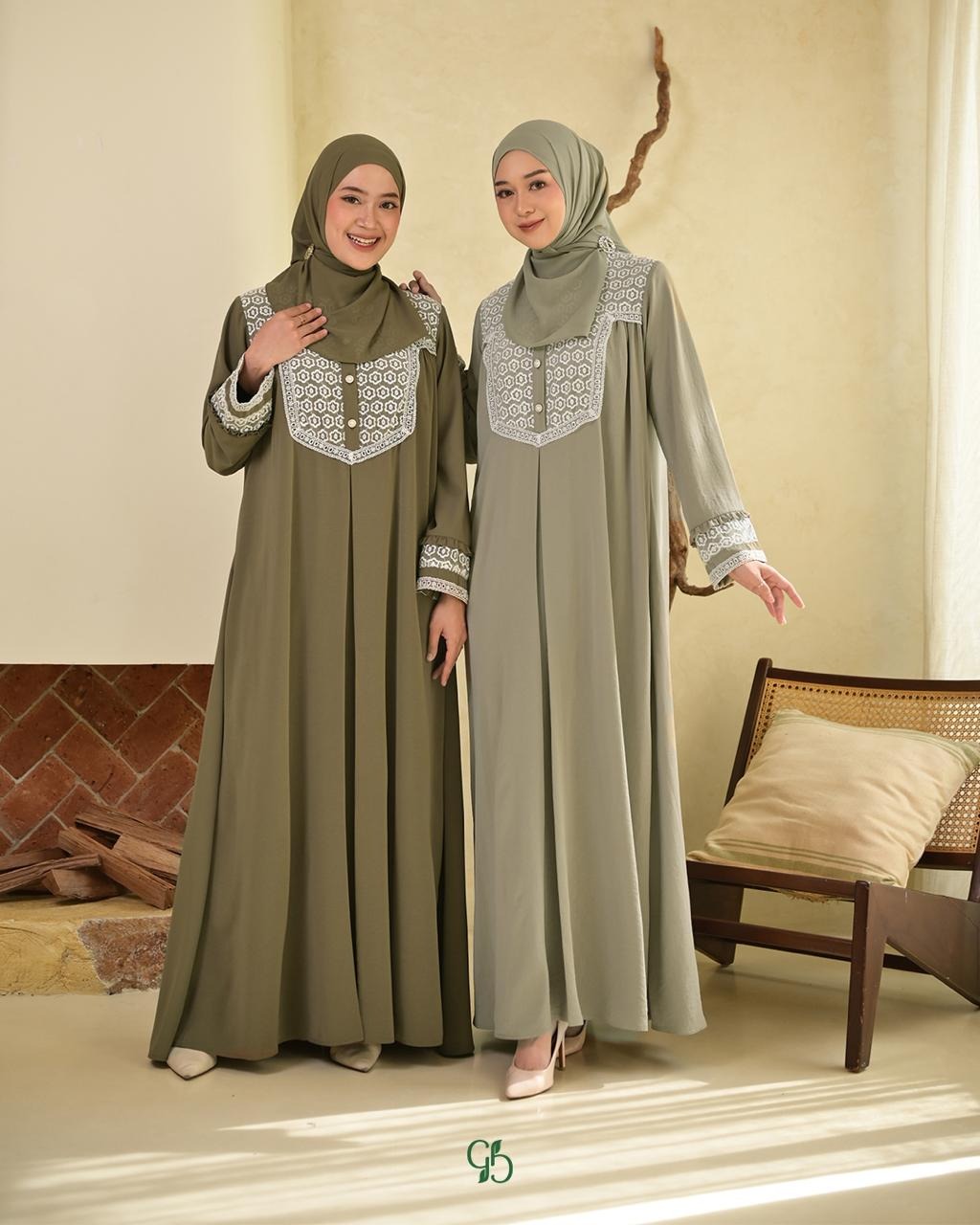 GREENISM - Nilan Dress Naeem flowy | Busui friendly Gamis Daily