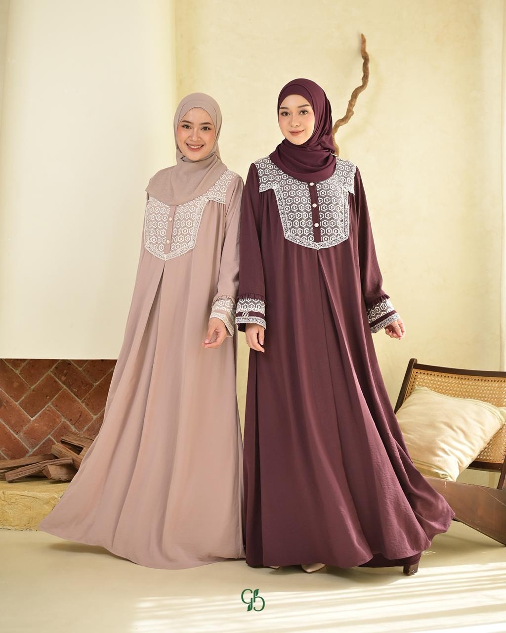 GREENISM - Nilan Dress Naeem flowy | Busui friendly Gamis Daily