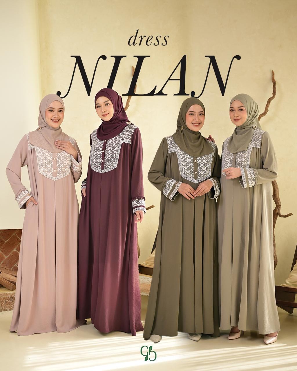 GREENISM - Nilan Dress Naeem flowy | Busui friendly Gamis Daily