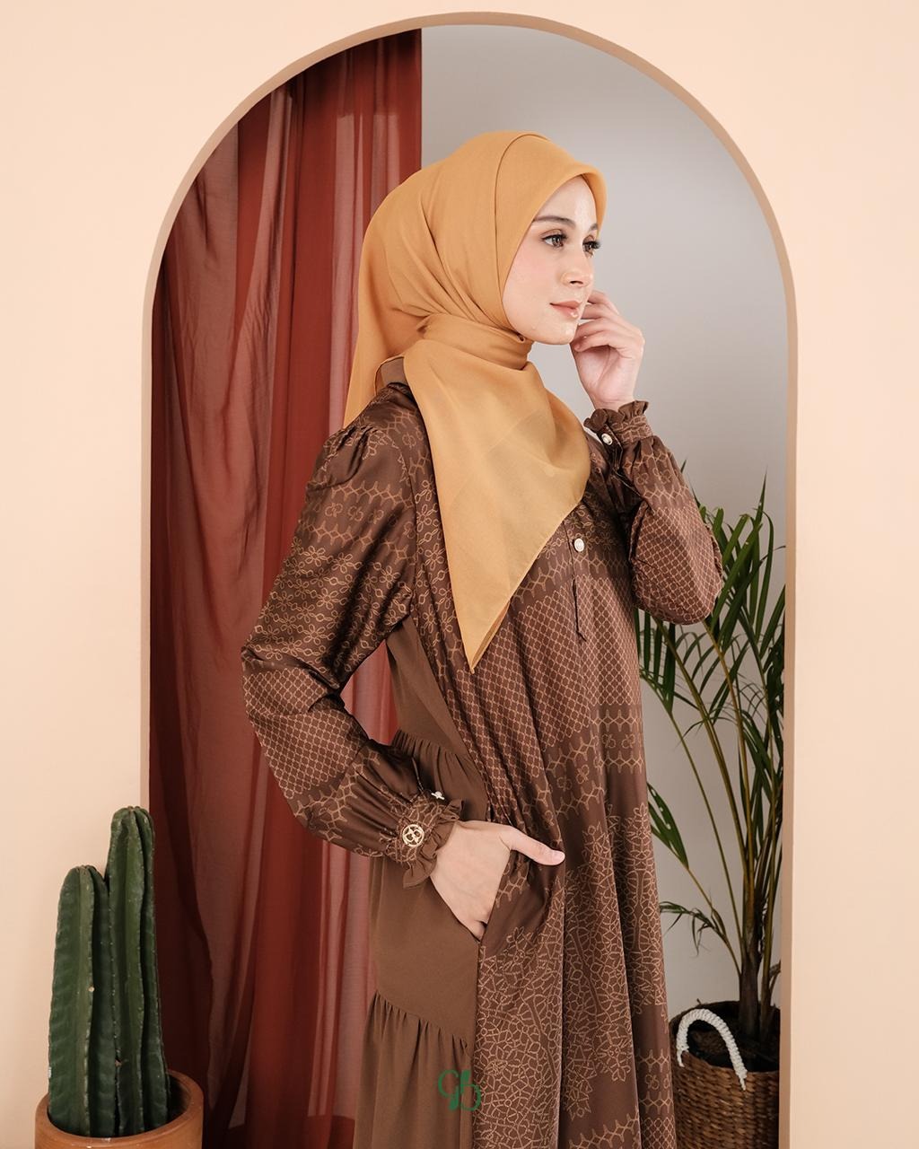GREENISM - Anza Dress Satin Silk Ceruty | Busui friendly Gamis Daily