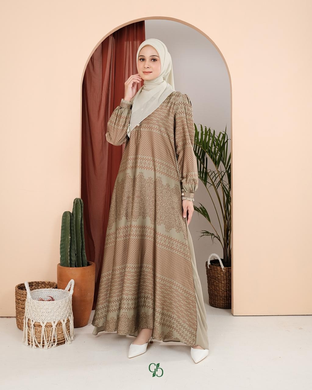 GREENISM - Anza Dress Satin Silk Ceruty | Busui friendly Gamis Daily