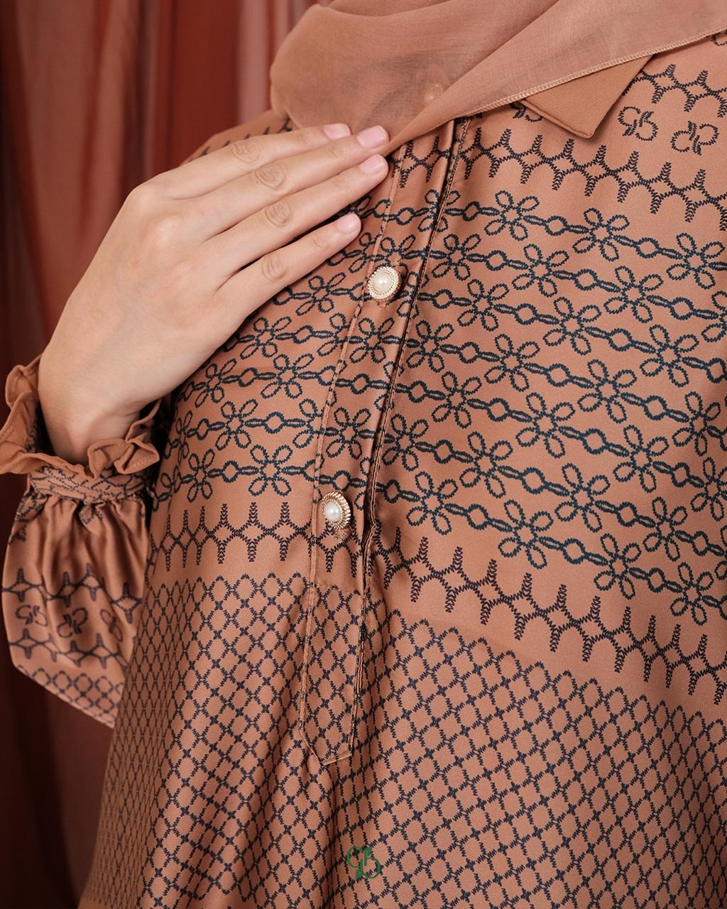 GREENISM - Anza Dress Satin Silk Ceruty | Busui friendly Gamis Daily