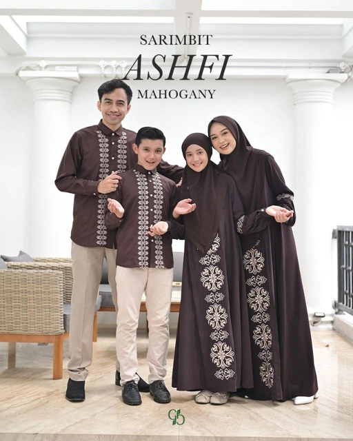 Image of SARIMBIT ASHFI DRES & KOKO WARNA MAHOGANY | READY STOCK