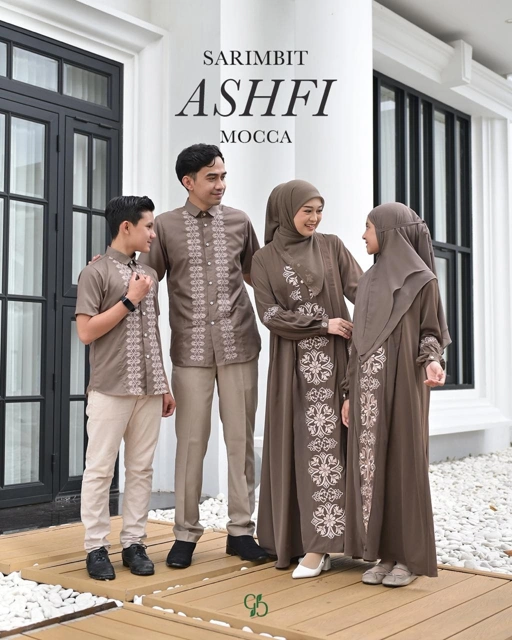 Image of SARIMBIT ASHFI DRES & KOKO WARNA MOCCA | READY STOCK