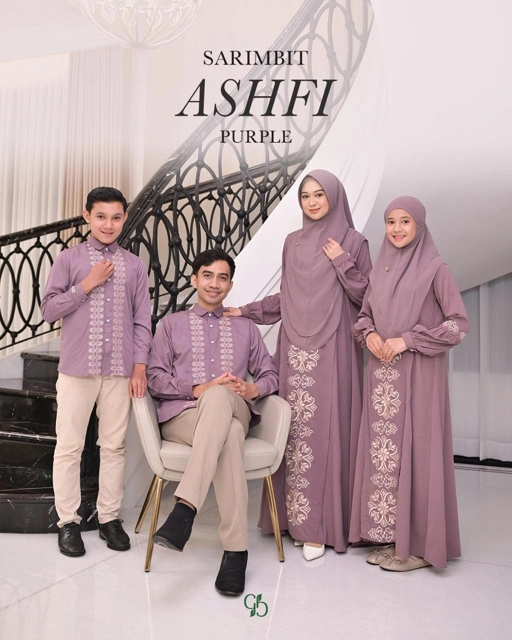 Image of SARIMBIT ASHFI DRES & KOKO WARNA PURPLE | READY STOCK