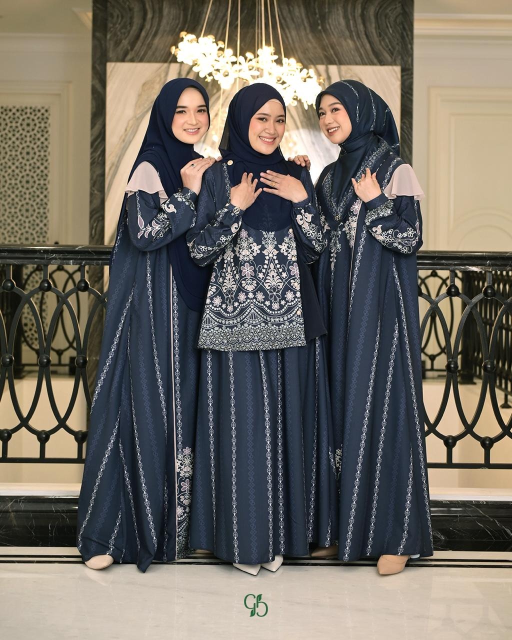 GREENISM - (Pre-Order) Arasia Raya Dress Gamis Wanita, Koko dan Oneset | Navy | Baju Atasan Wanita Terbaru | Gamis Lebaran 2026 Model Gamis Terbaru