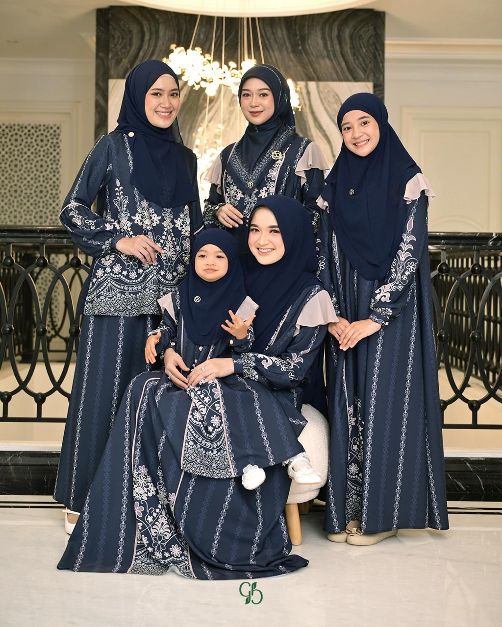 GREENISM - (Pre-Order) Arasia Raya Dress Gamis Wanita, Koko dan Oneset | Navy | Baju Atasan Wanita Terbaru | Gamis Lebaran 2026 Model Gamis Terbaru