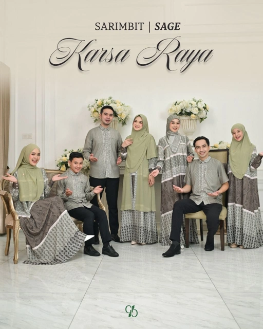 Image of GREENISM -  Karsa Raya Dress Gamis Wanita dan Koko | Sage | Ready Stock | Sarimbit Terbaru Lebaran 2026 Kekinian