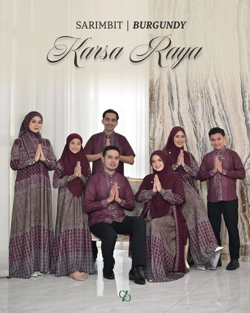 Image of GREENISM -  Karsa Raya Dress Gamis Wanita dan Koko | Burgundy | Ready Stock | Sarimbit Terbaru Lebaran 2026 Kekinian