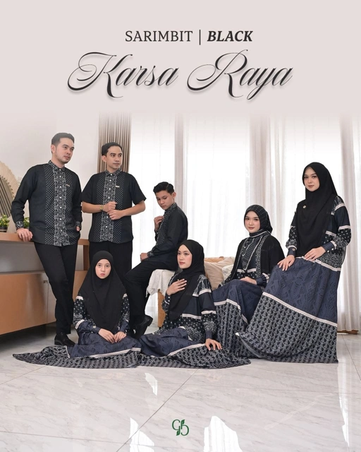 Image of GREENISM -  Karsa Raya Dress Gamis Wanita dan Koko | Black | Ready Stock | Sarimbit Terbaru Lebaran 2026 Kekinian