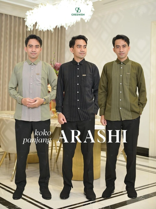 Image of GREENISM - Arashi Koko Pria Panjang All Colours | Gamis Lebaran 2026 Model Terbaru