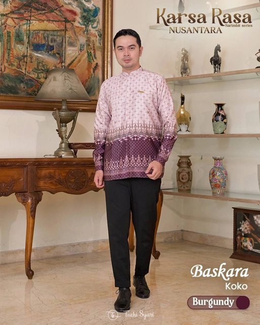 Image of Karsa Rasa Nusantara Burgundy - Baskara Dewasa Lengan panjang