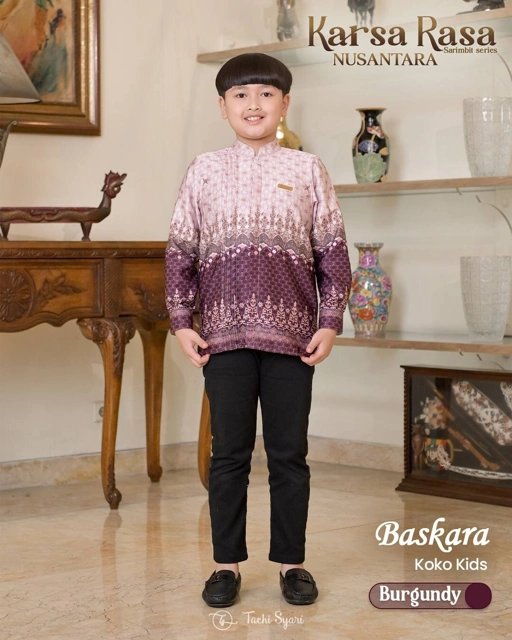 Image of Karsa Rasa Nusantara Burgundy - Baskara Kids Lengan Panjang