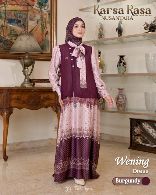 Image of Karsa Rasa Nusantara Burgundy - Wening Dewasa Dress