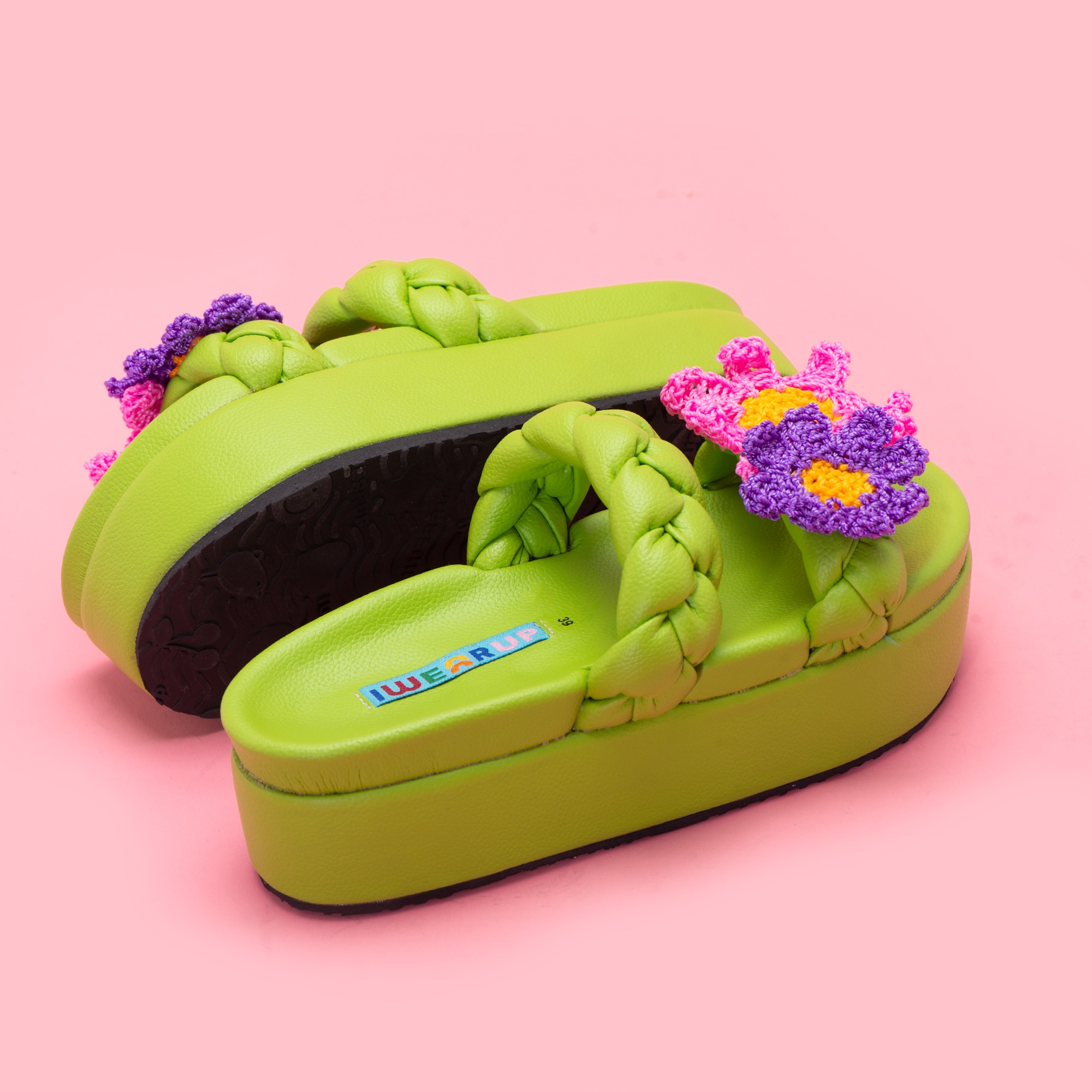 Momo Lime Platform Sandals
