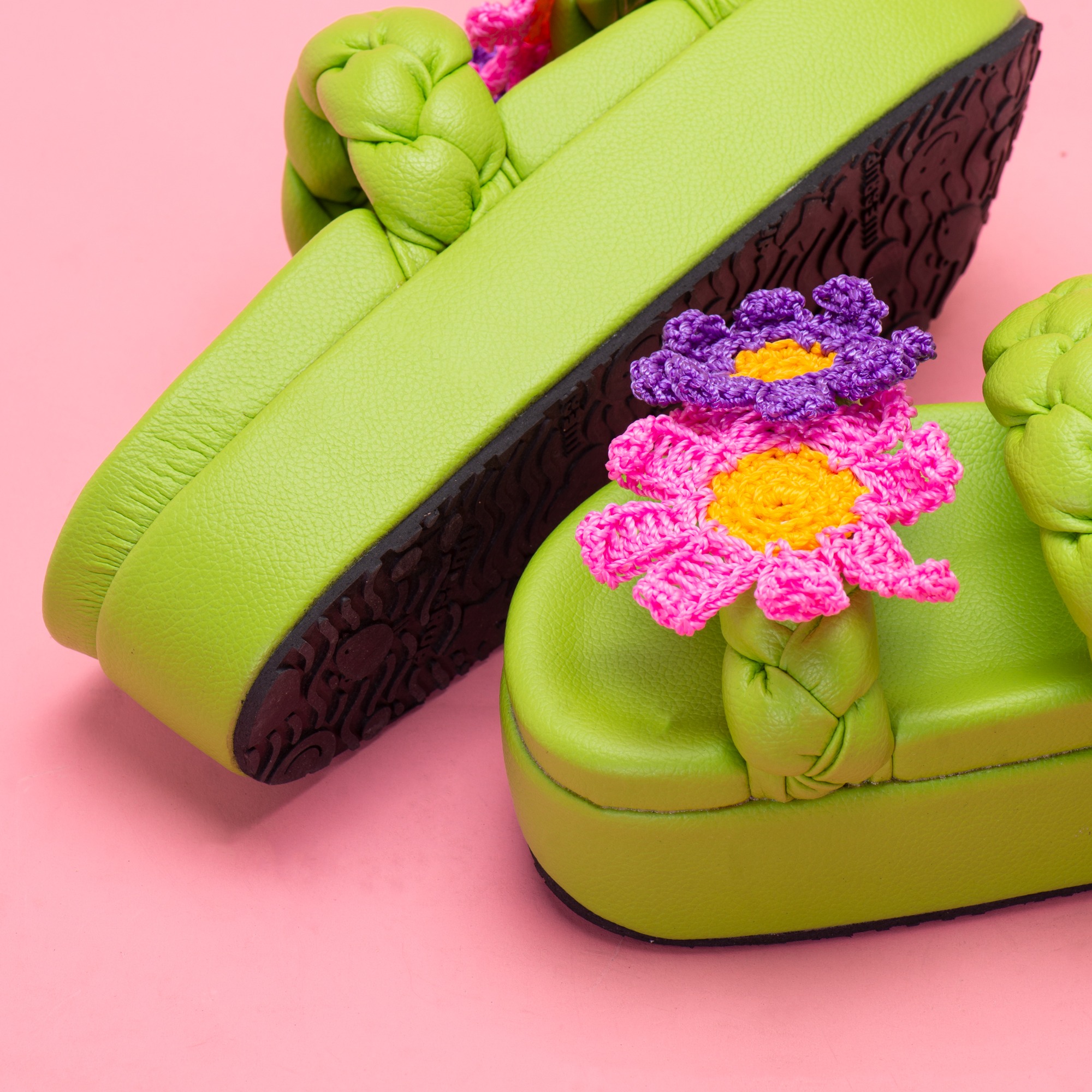 Momo Lime Platform Sandals