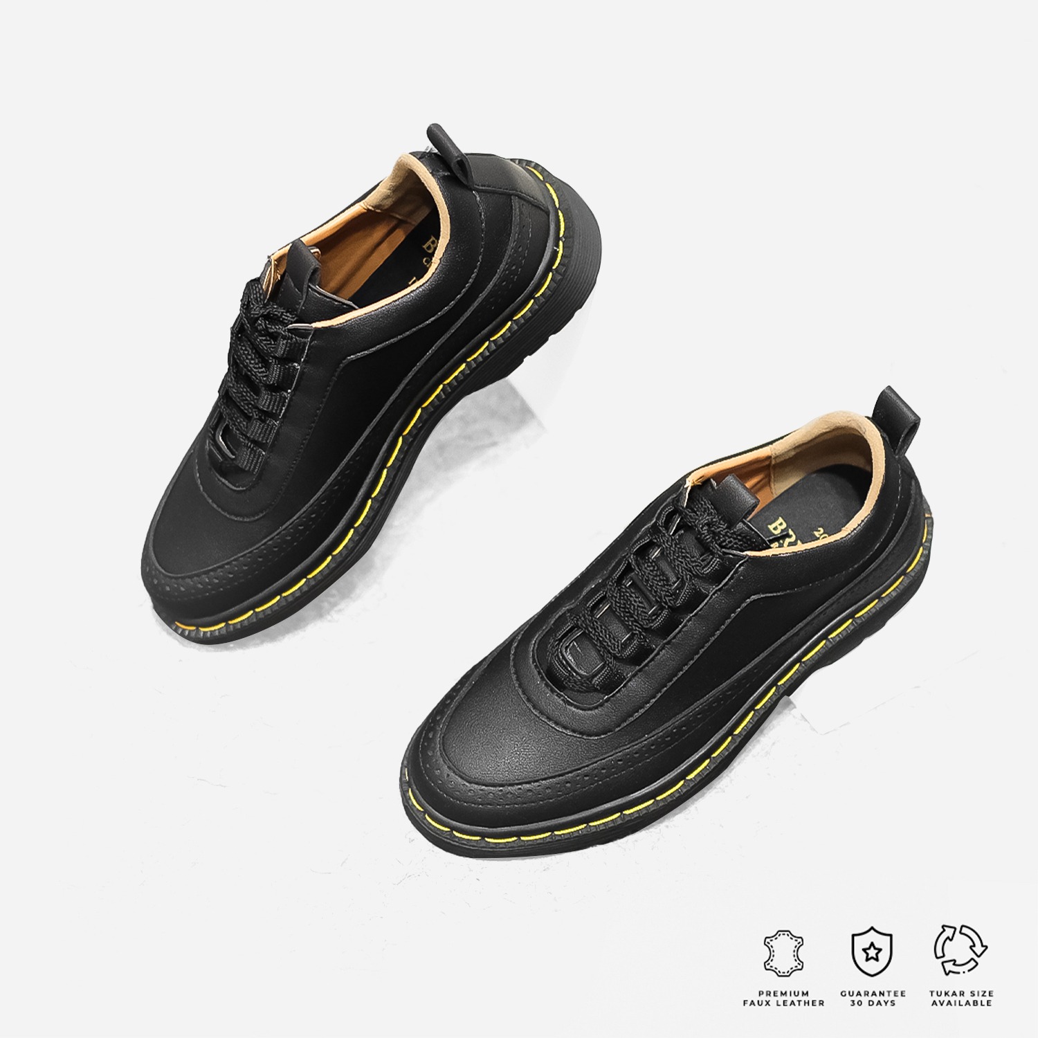 Casual Sneakers Brogue Black