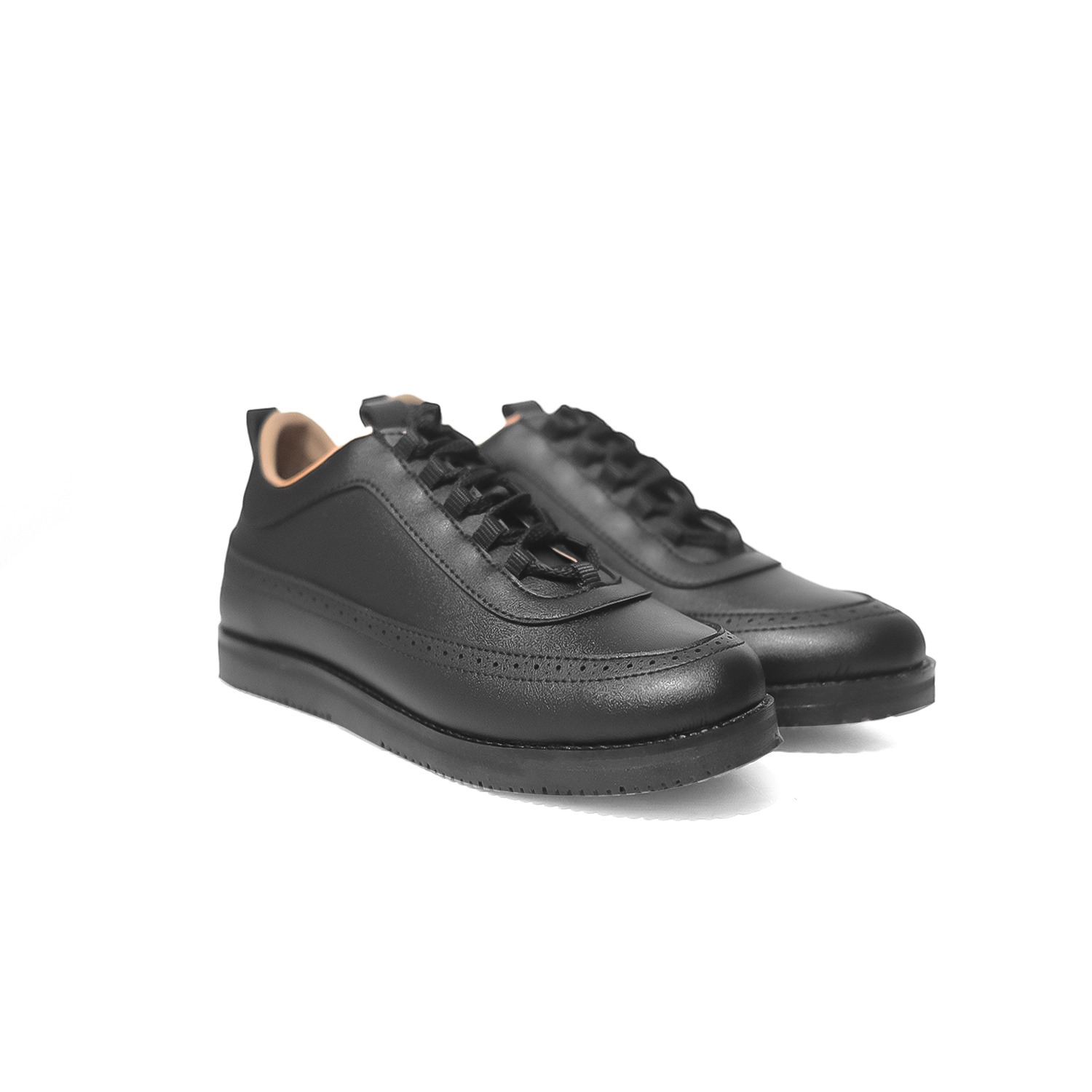 Sneakers Wing Brogue Black - Darkbrown
