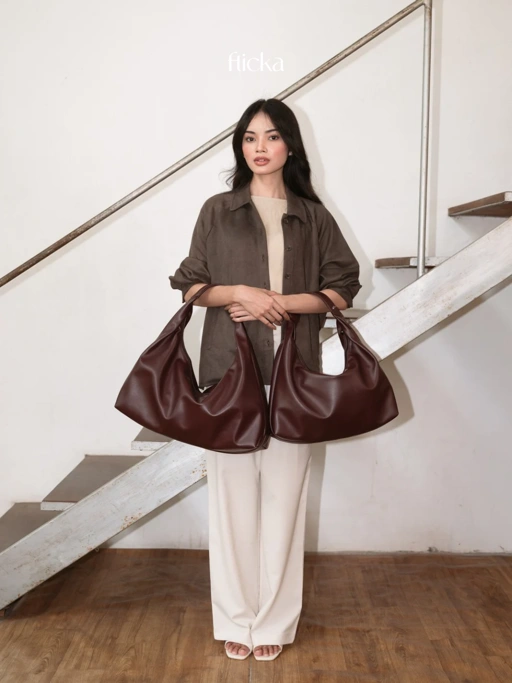 FLICKA BAGS - Leia Hobo Bag 3 Size Tas Slouchy Synthetic Leather - Tas Laptop 14-15 inch
