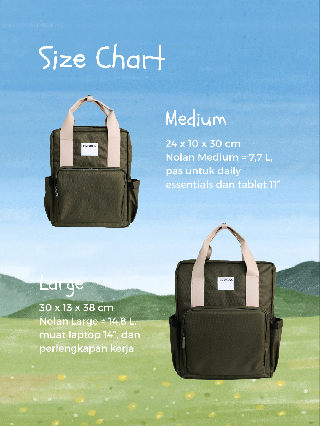 FLICKA Backpack | Nolan Tas Ransel Wanita Waterproof