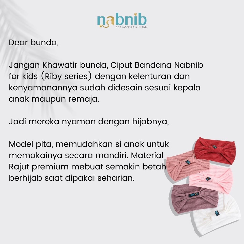 Nabnib - Riby Ciput Anak Nabnib Bandana anak Premium