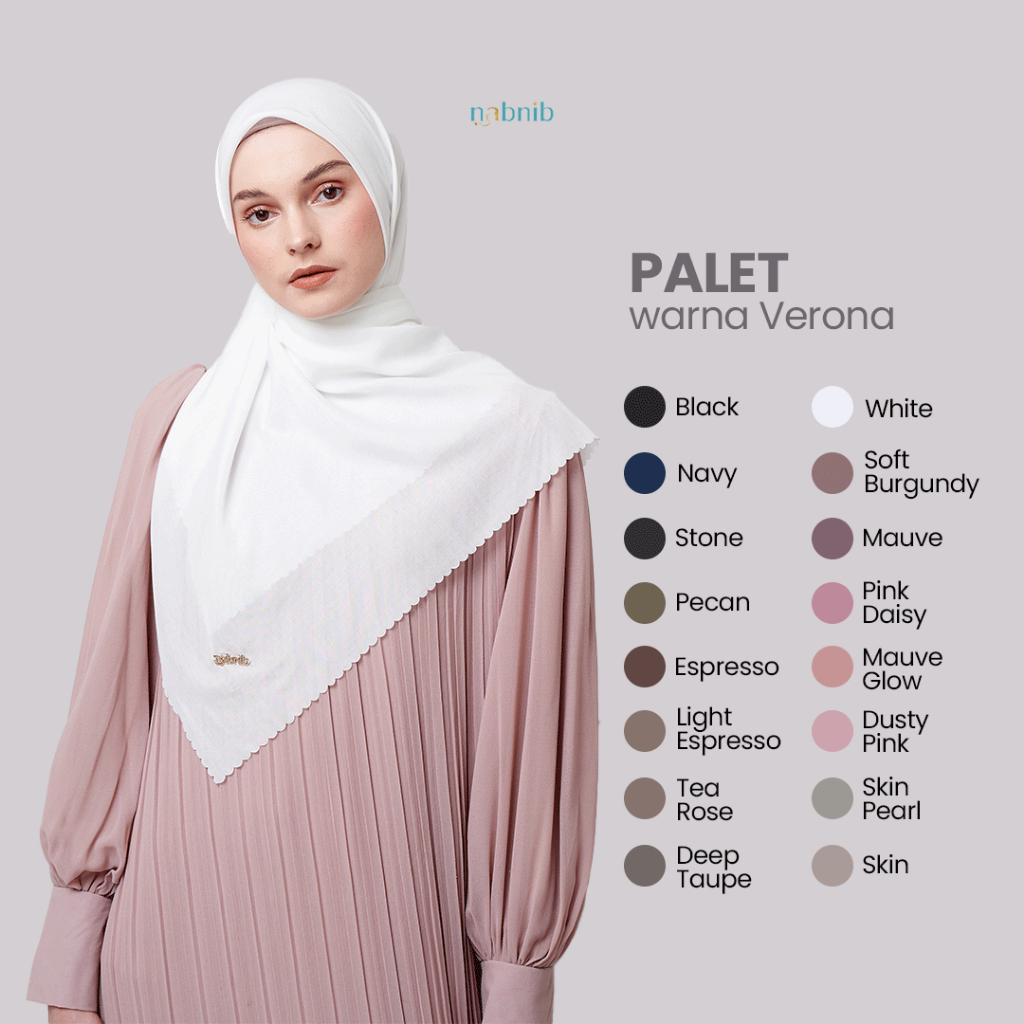 Nabnib - Verona Jilbab Segiempat Voal Ultrafine Original